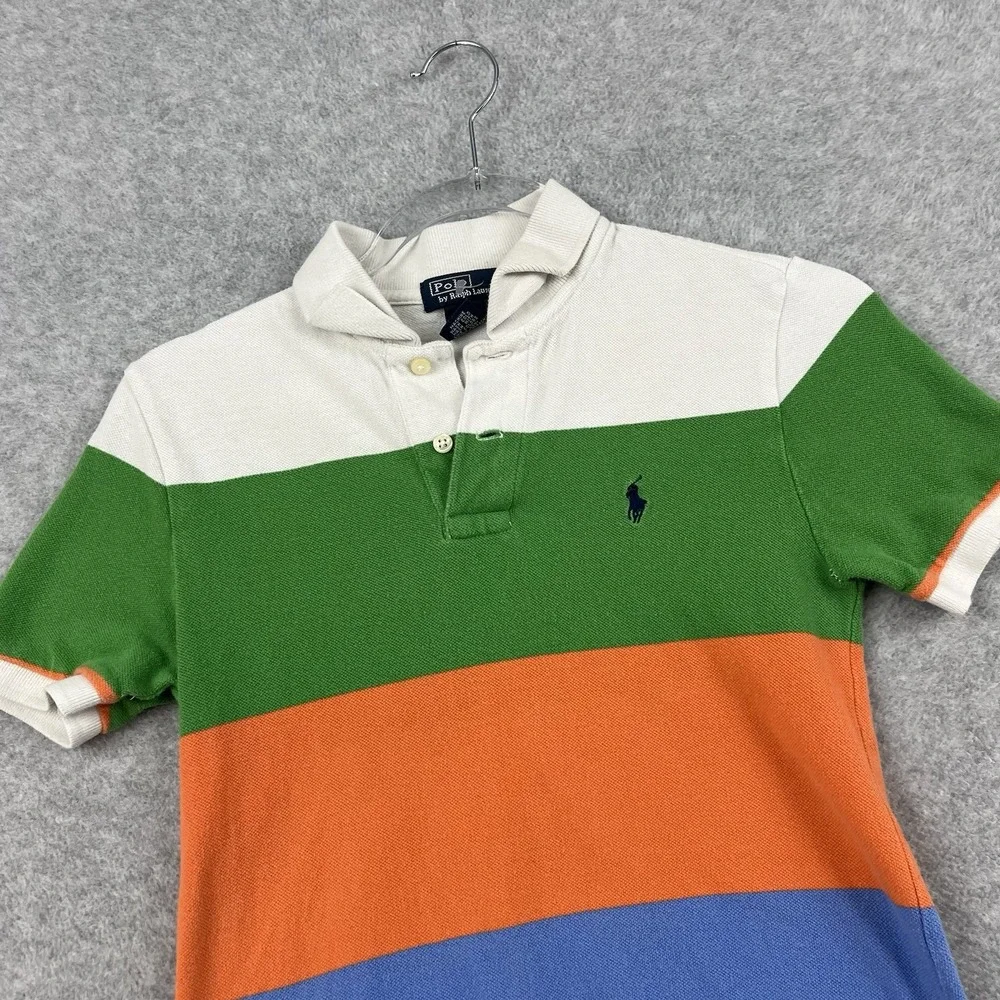 Polo Ralph‎ Lauren Shirt Youth Size S Boys Vintage Colorful Striped Short Sleeve